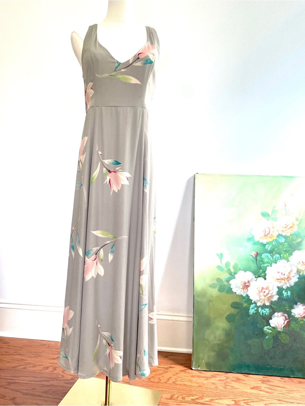 Show Me Your Mumu Floral Maxi Open Back Dress Large Bridesmaid Romantic Wedding
